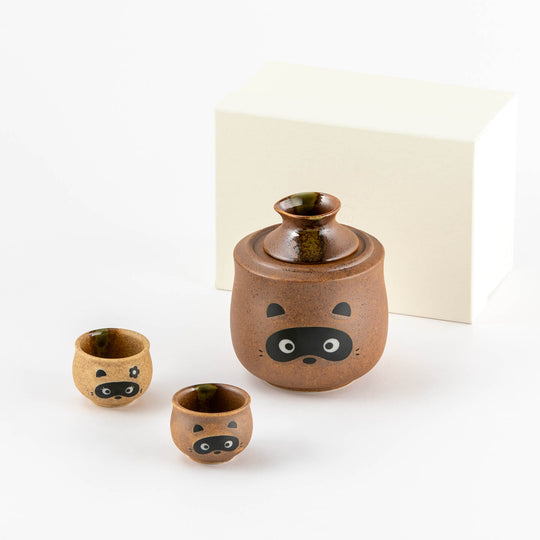 うつわやみたす　葡萄とタヌキ 酒燗器ギフトセット（たぬき） – もとてらす東美濃